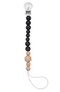 Loulou Lollipop Colorblock Wood & Silicone Soother Holder | Black