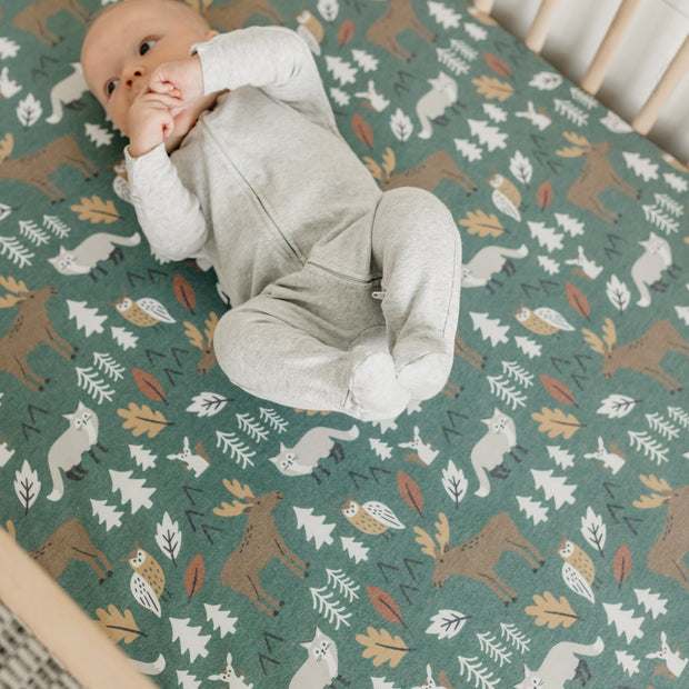 Copper Pearl Premium Knit Fitted Crib Sheet | Atwood