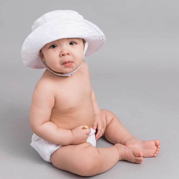 White Seersucker Bucket Hat Baby & Toddler: 12-24 Months