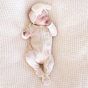 Lovely Leopard Bamboo Waffle Zipper Ruffle Footie: 3-6 months