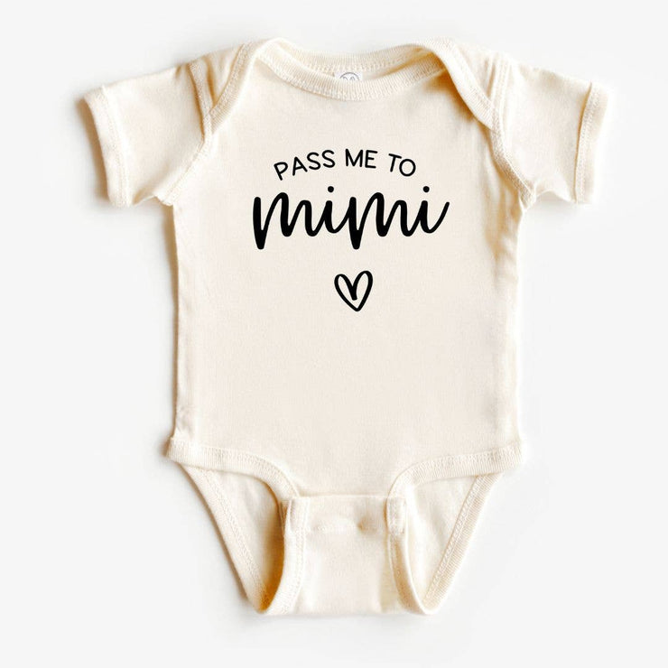Pass Me to Mimi Baby Bodysuit | Mother's Day Gift | Baby : 3-6 Months / Long