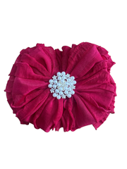 Pearl Ruffled Headband: Bright Red
