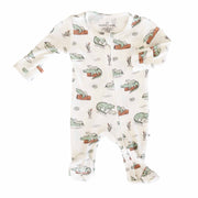 Later Gator Bamboo Waffle Zipper Footie: 0-3 months