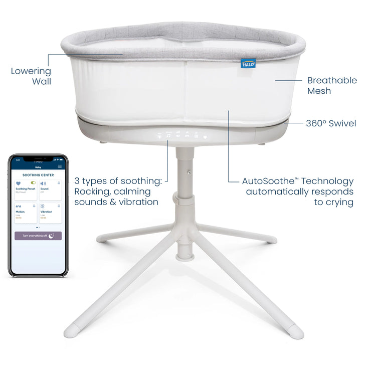HALO BassiNest® Connected Swivel Sleeper 3.0 - Smart Bassinet