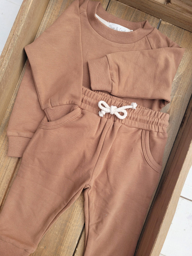 Sweat suit Baby Toddler 2pc Cotton set: Sage / 18-24m