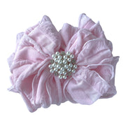Pearl Ruffled Headband: Bright Red