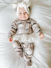 Kryssi Kouture Spring Tutu Jumpsuit - Rocking Mother Goose: 3-6M