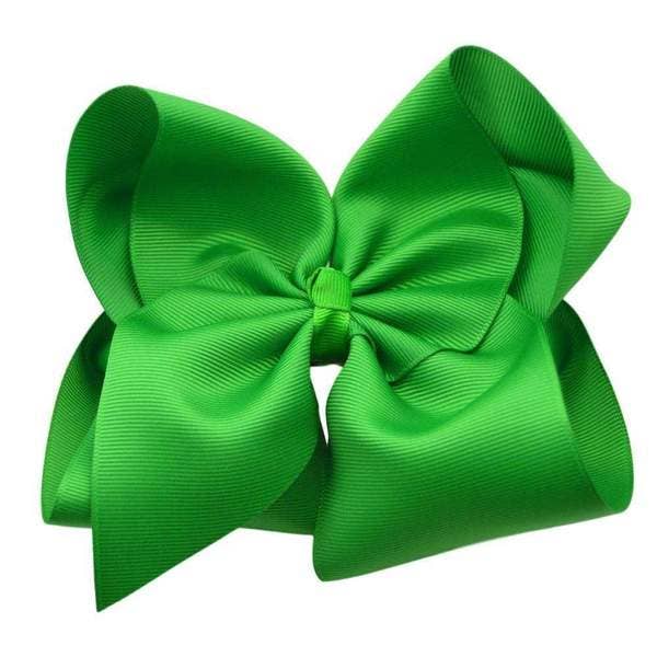 6 inch Solid Grosgrain Bow/Alligator Clip: Aqua / 6 Inch