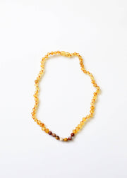 Raw Honey Baltic Amber + Mookaite Jasper || Necklace: 13" Child Necklace