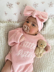 'Little Sister' Announcement Romper | Peony: NB