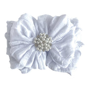Pearl Ruffled Headband: Bright Red