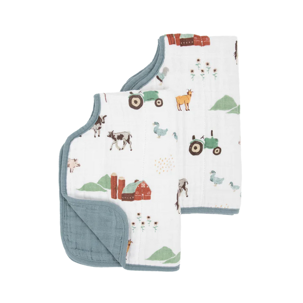 Little Unicorn Cotton Muslin Burp Cloth | Farmyard