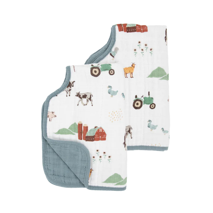 Little Unicorn Cotton Muslin Burp Cloth | Farmyard