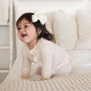 Lovely Leopard Bamboo Waffle Zipper Ruffle Footie: 3-6 months