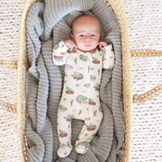 Later Gator Bamboo Waffle Zipper Footie: 0-3 months