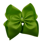 6 inch Solid Grosgrain Bow/Alligator Clip: Aqua / 6 Inch