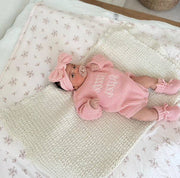 'Little Sister' Announcement Romper | Peony: NB