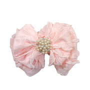 Pearl Ruffled Headband: Bright Red