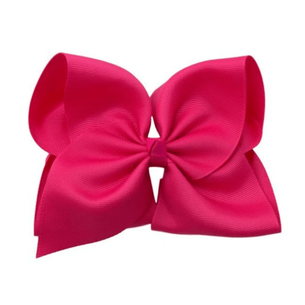 6 inch Solid Grosgrain Bow/Alligator Clip: Watermelon / 6 Inch