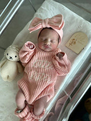 'Little Sister' Announcement Romper | Peony: NB