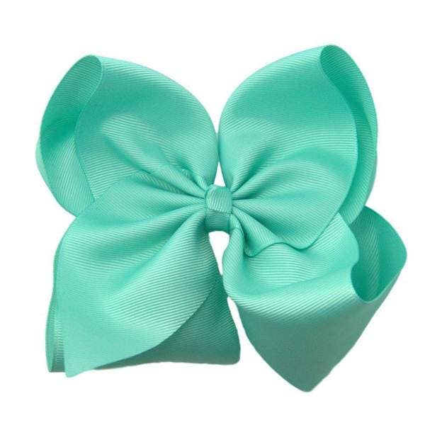 6 inch Solid Grosgrain Bow/Alligator Clip: Light Pink / 6 Inch