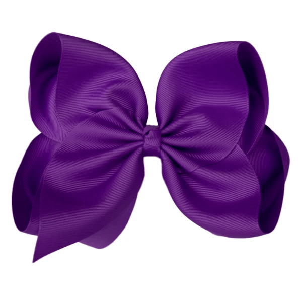 6 inch Solid Grosgrain Bow/Alligator Clip: Aqua / 6 Inch