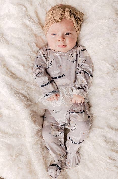 Kryssi Kouture Spring Tutu Jumpsuit - Rocking Mother Goose: 3-6M