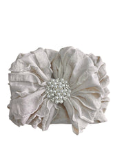 Pearl Ruffled Headband: Bright Red