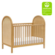 Babyletto Bondi Cane 3-in-1 Convertible Crib w/Toddler Bed Kit in Honey with Natural Cane