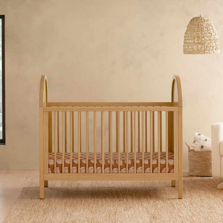 Babyletto Bondi Cane 3-in-1 Convertible Crib w/Toddler Bed Kit in Honey with Natural Cane