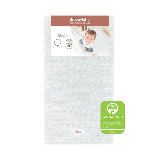 Babyletto Pure Core Mini Crib Mattress | Hybrid Quilted Waterproof Cover
