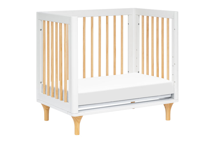 Babyletto Lolly 4-in-1 Convertible Mini Crib and Twin Bed w/Toddler Bed Conversion Kit in White/Natural