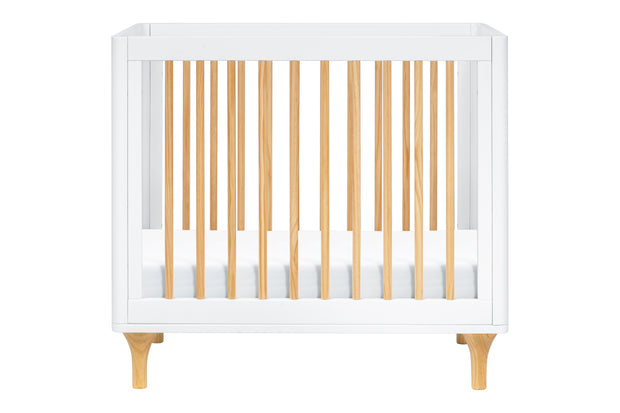 Babyletto Lolly 4-in-1 Convertible Mini Crib and Twin Bed w/Toddler Bed Conversion Kit in White/Natural