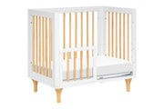 Babyletto Lolly 4-in-1 Convertible Mini Crib and Twin Bed w/Toddler Bed Conversion Kit in White/Natural