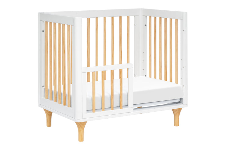 Babyletto Lolly 4-in-1 Convertible Mini Crib and Twin Bed w/Toddler Bed Conversion Kit in White/Natural
