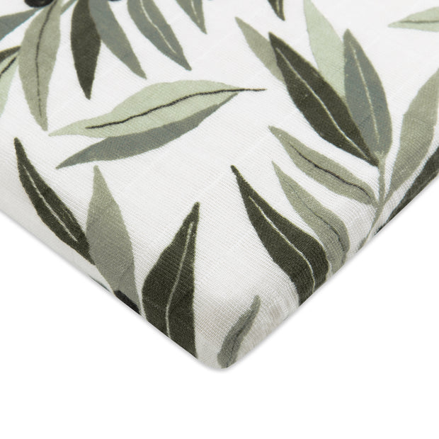 Babyletto Olive Branches Muslin Crib Sheet in GOTS Certified Organic Cotton