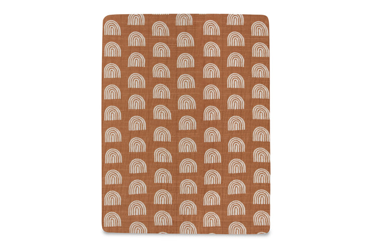 Babyletto Rainbow Muslin All-Stages Midi Crib Sheet in GOTS Certified Organic Cotton