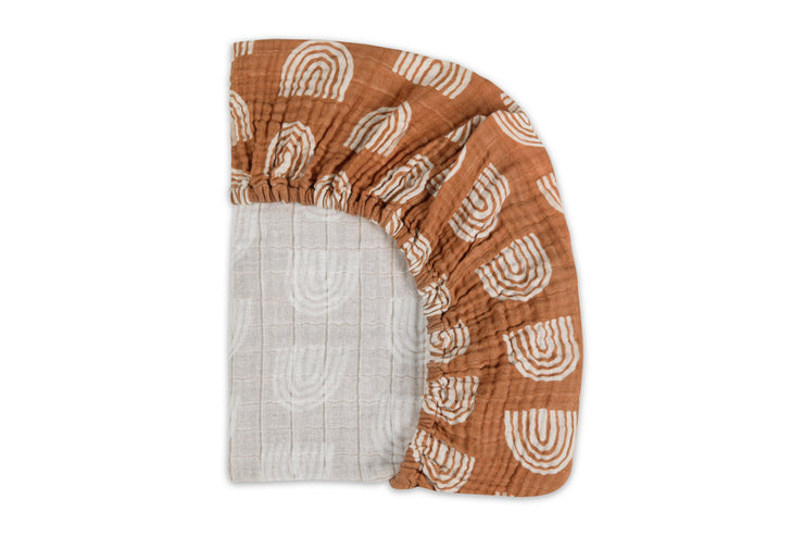 Babyletto Rainbow Muslin All-Stages Bassinet Sheet in GOTS Certified Organic Cotton