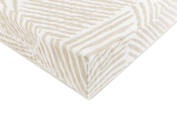 Babyletto Oat Stripes Quilted Muslin Changing Pad Cover in GOTS Certified Organic Cotton