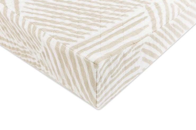 Babyletto Oat Stripes Quilted Muslin Changing Pad Cover in GOTS Certified Organic Cotton
