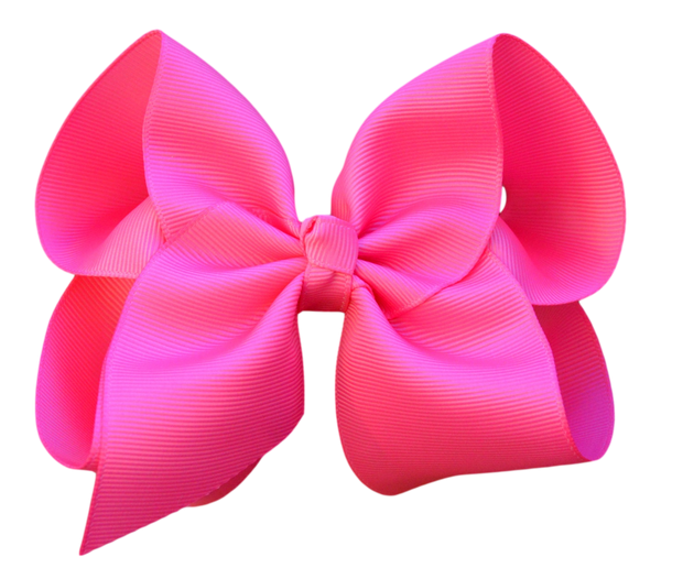 4 inch Solid Grosgrain Bow: Pink / 4 Inch