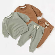 Sweat suit Baby Toddler 2pc Cotton set: Sage / 18-24m