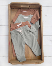 Sweat suit Baby Toddler 2pc Cotton set: Sage / 18-24m