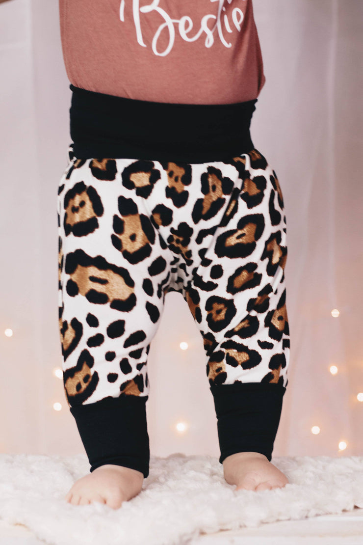Ivory Cheetah Harem Baby Pants: 9m