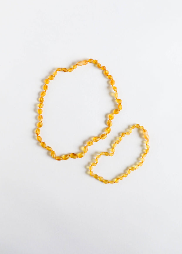 Raw Honey Baltic Amber || Classic || Beaded Necklace: 11" Baby Necklace