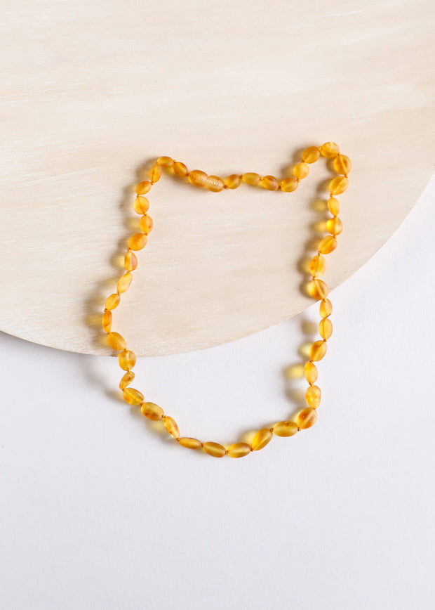 Raw Honey Baltic Amber || Classic || Beaded Necklace: 11" Baby Necklace