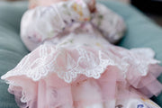 Kryssi Kouture Sienna Tutu Jumpsuit - Pastel Water Color Flo: 0-3M