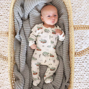 Later Gator Bamboo Waffle Zipper Footie: 0-3 months