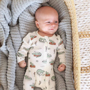 Later Gator Bamboo Waffle Zipper Footie: 0-3 months