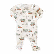 Later Gator Bamboo Waffle Zipper Footie: 0-3 months
